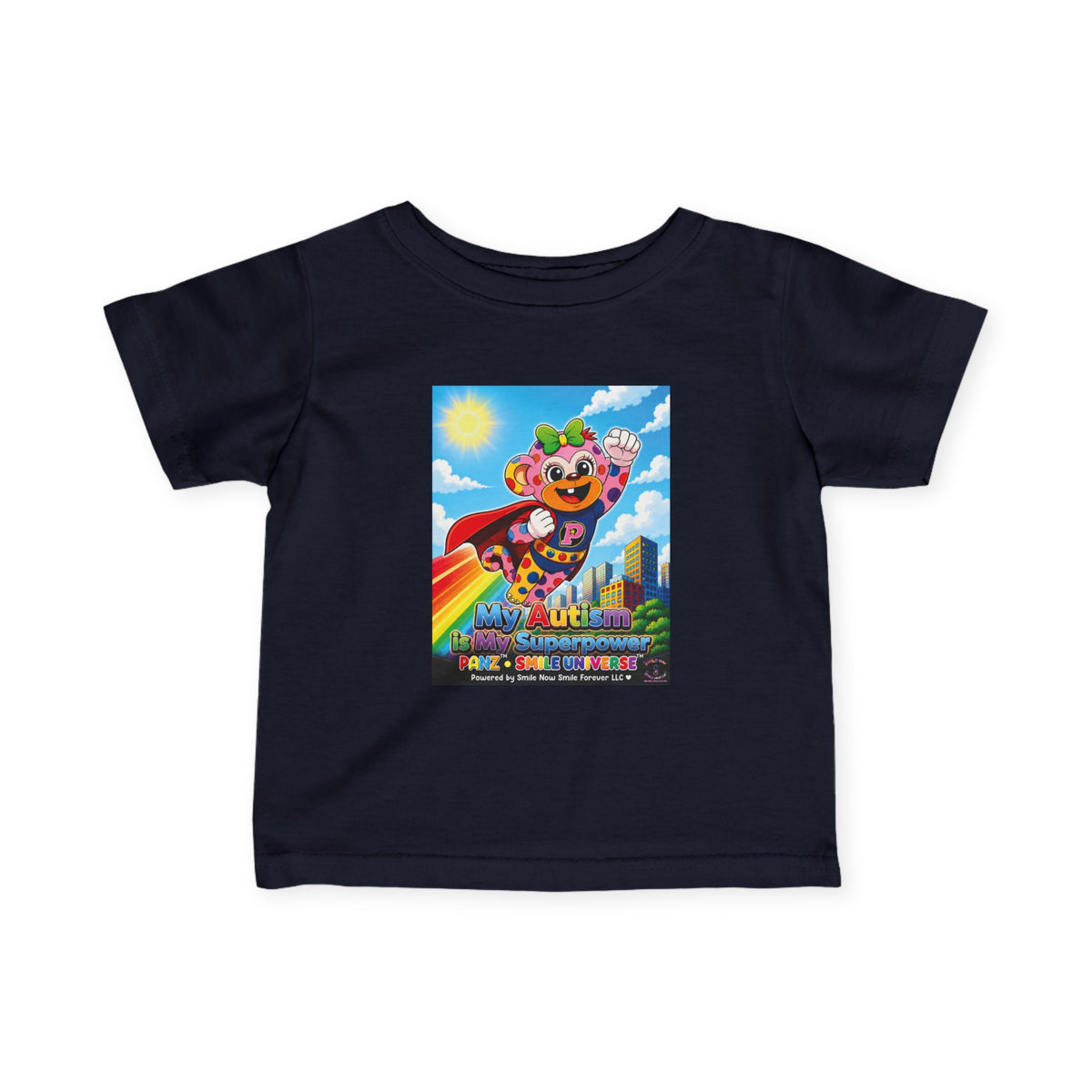 Panz™ Infant Fine Jersey Tee – "My Autism is My Superpower" Graphic | Smile Universe Collection