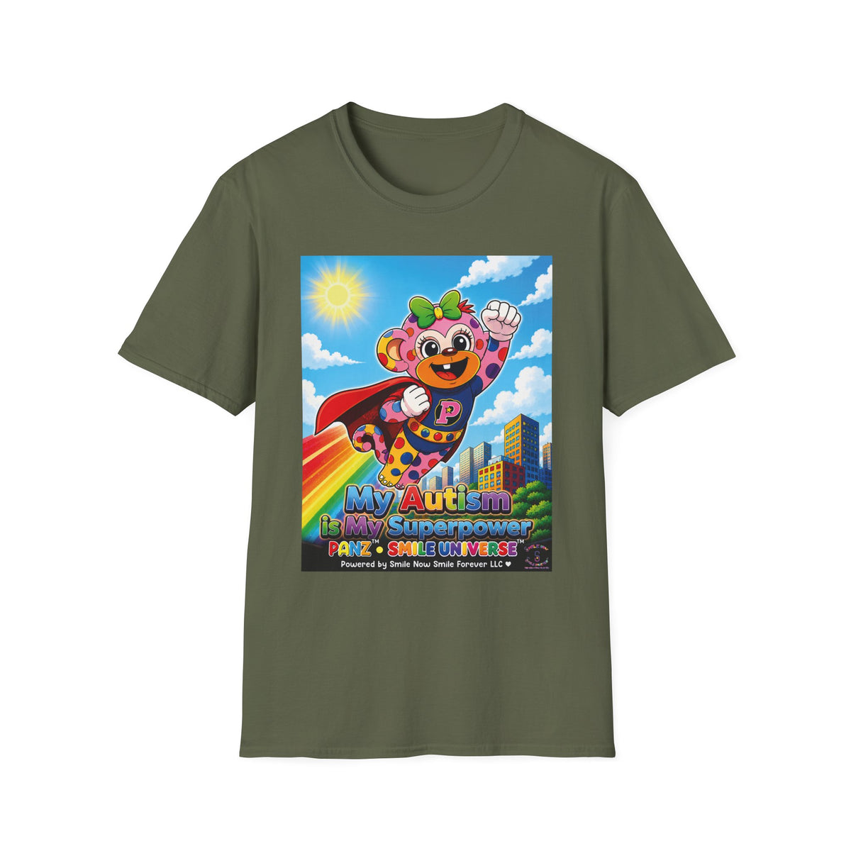 Panz™ Unisex Softstyle T-Shirt – "My Autism is My Superpower" Graphic | Smile Universe Collection