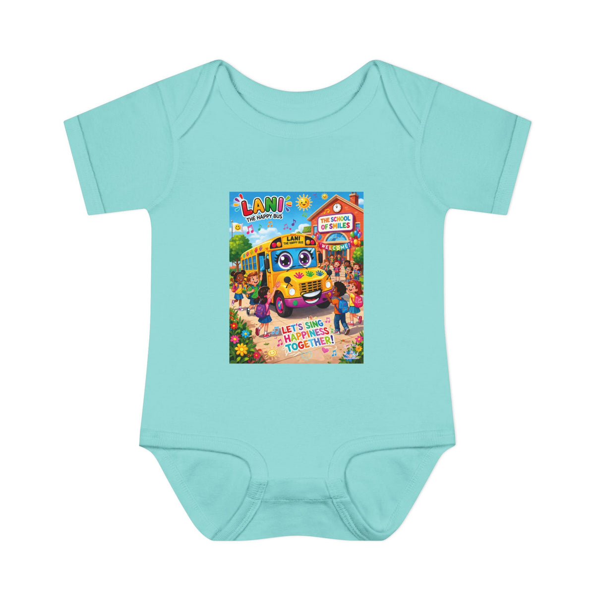 Lani™ Infant Baby Rib Bodysuit – "Let's Sing Happiness Together!" Graphic