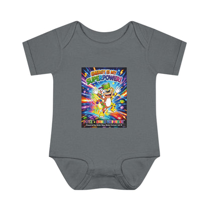 Potz™ Infant Baby Rib Bodysuit – "Energy is My Superpower!" Graphic Onesie | Smile Universe Collection