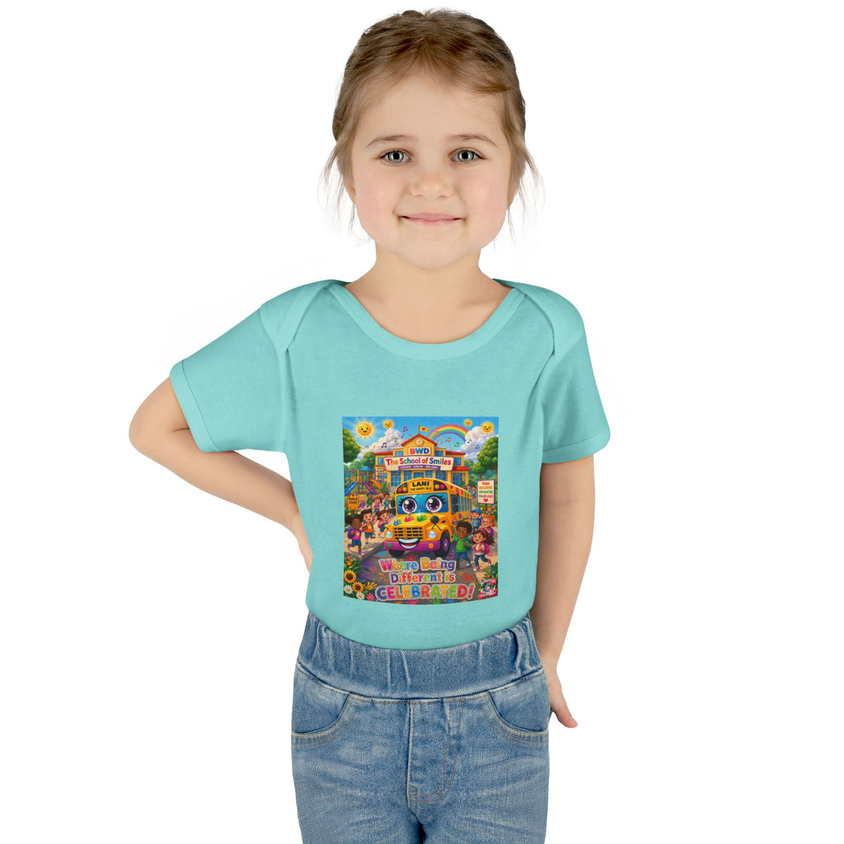 Lani™ Infant Baby Rib Bodysuit – "Where Being Different is CELEBRATED!" Graphic