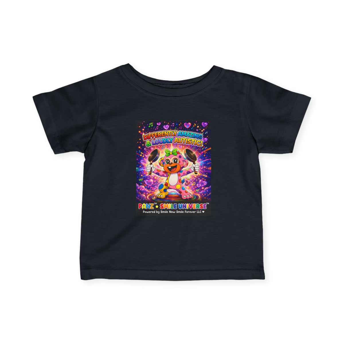 Panz™ Infant Fine Jersey Tee – "Differently Amazing & Loudly Autistic!" Graphic | Smile Universe Collection