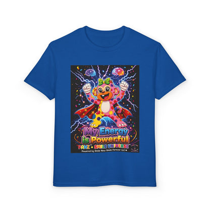 Panz™ Youth DryBlend® T-Shirt – "My Energy is Powerful" Graphic Tee | Smile Universe Collection