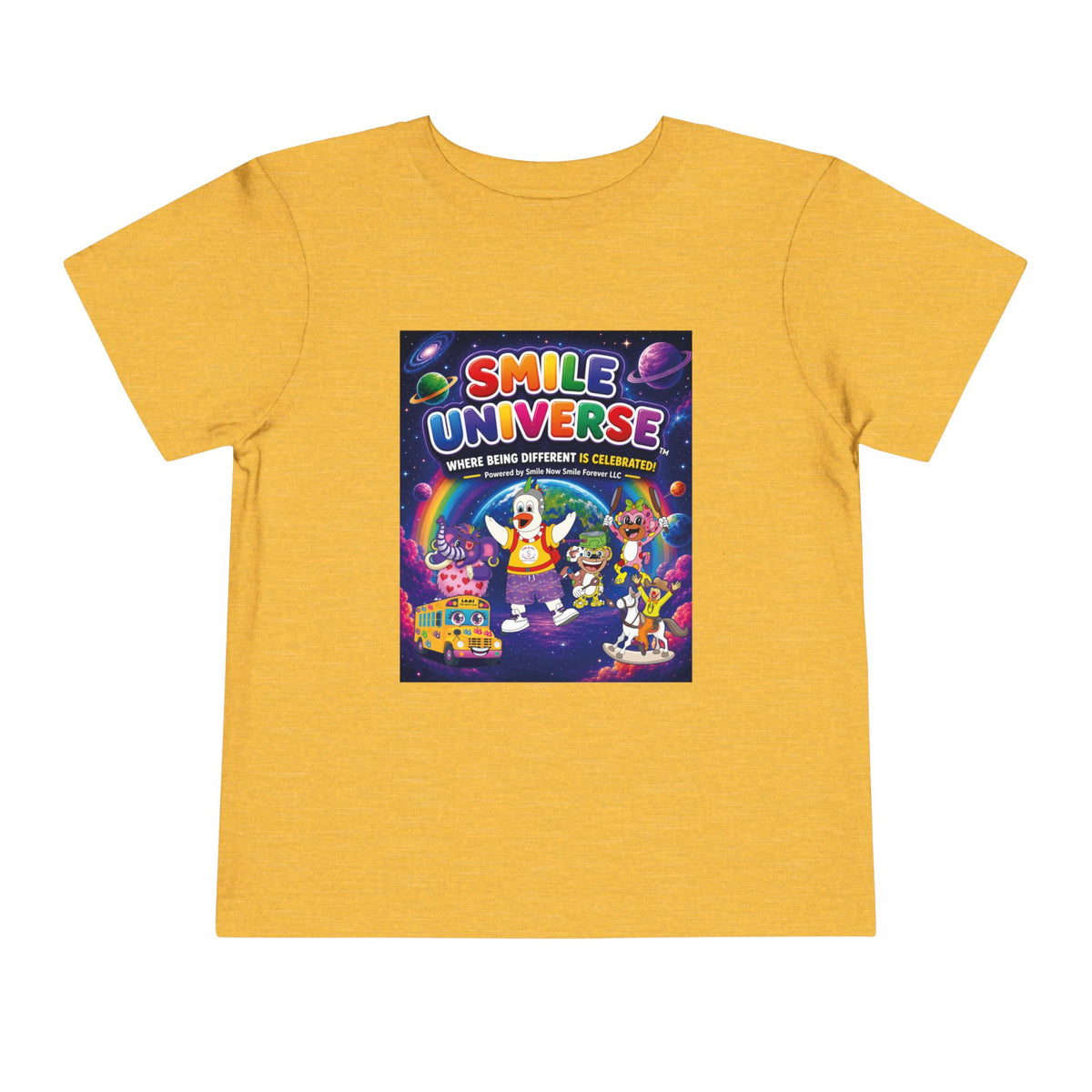 Smile Universe™ Toddler Short Sleeve Tee – "Where Being Different is CELEBRATED!" Graphic