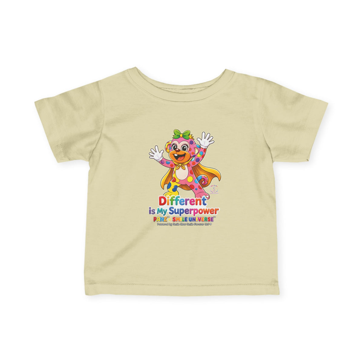 Panz™ Infant Fine Jersey Tee – "Different is My Superpower" Graphic | Smile Universe Collection