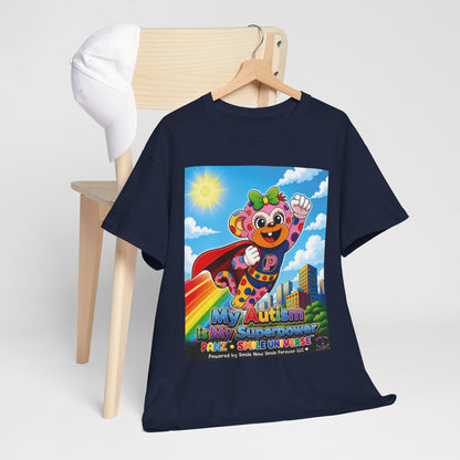 Panz™ Unisex Heavy Cotton™ Tee – "My Autism is My Superpower" Graphic | Smile Universe Collection