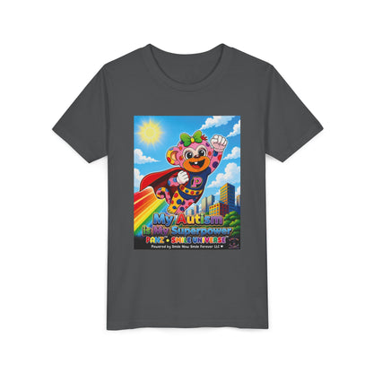Panz™ Youth Short Sleeve Tee – "My Autism is My Superpower" Graphic | Smile Universe Collection
