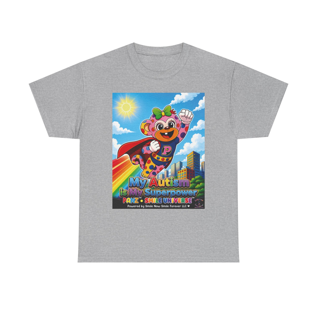Panz™ Unisex Heavy Cotton™ Tee – "My Autism is My Superpower" Graphic | Smile Universe Collection