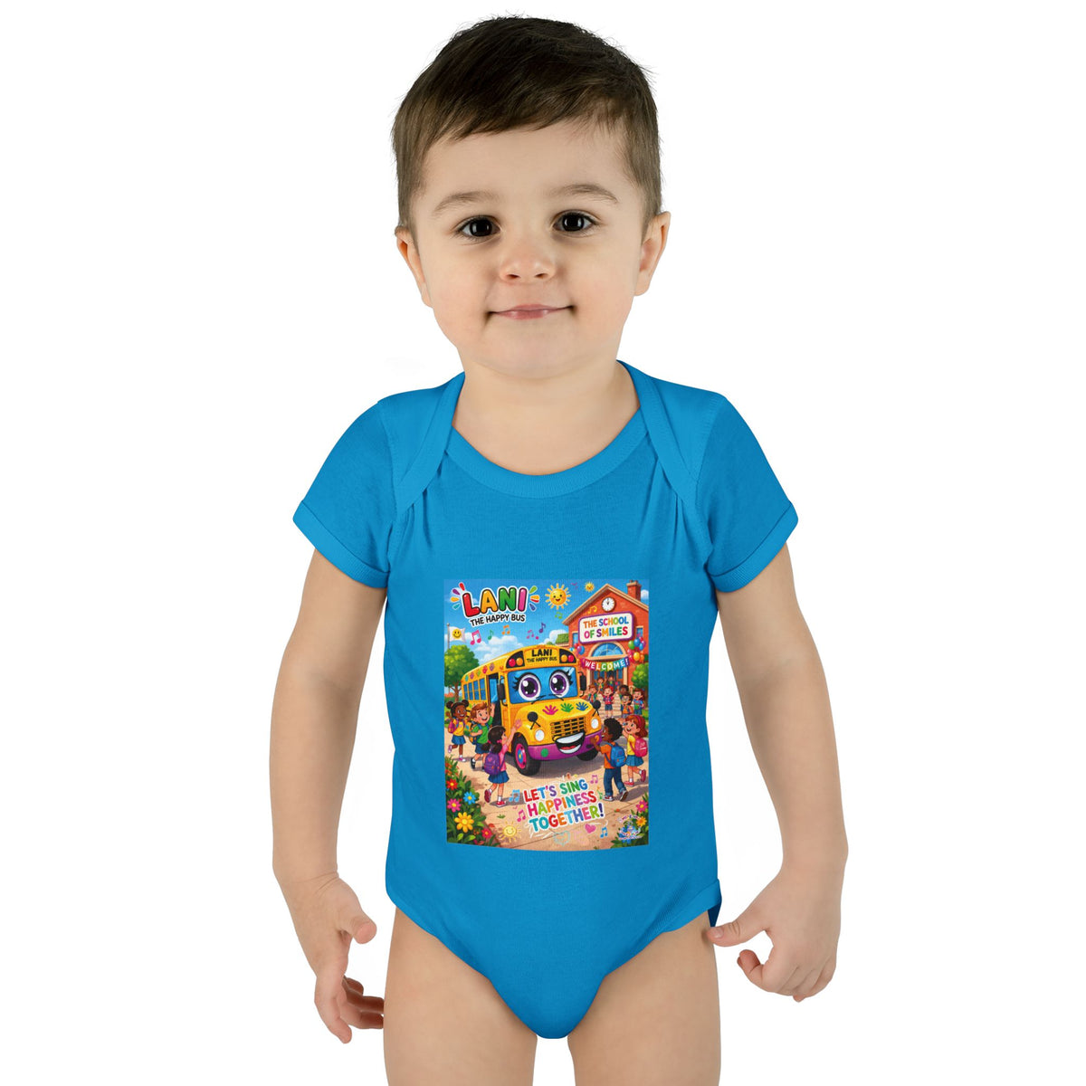 Lani™ Infant Baby Rib Bodysuit – "Let's Sing Happiness Together!" Graphic