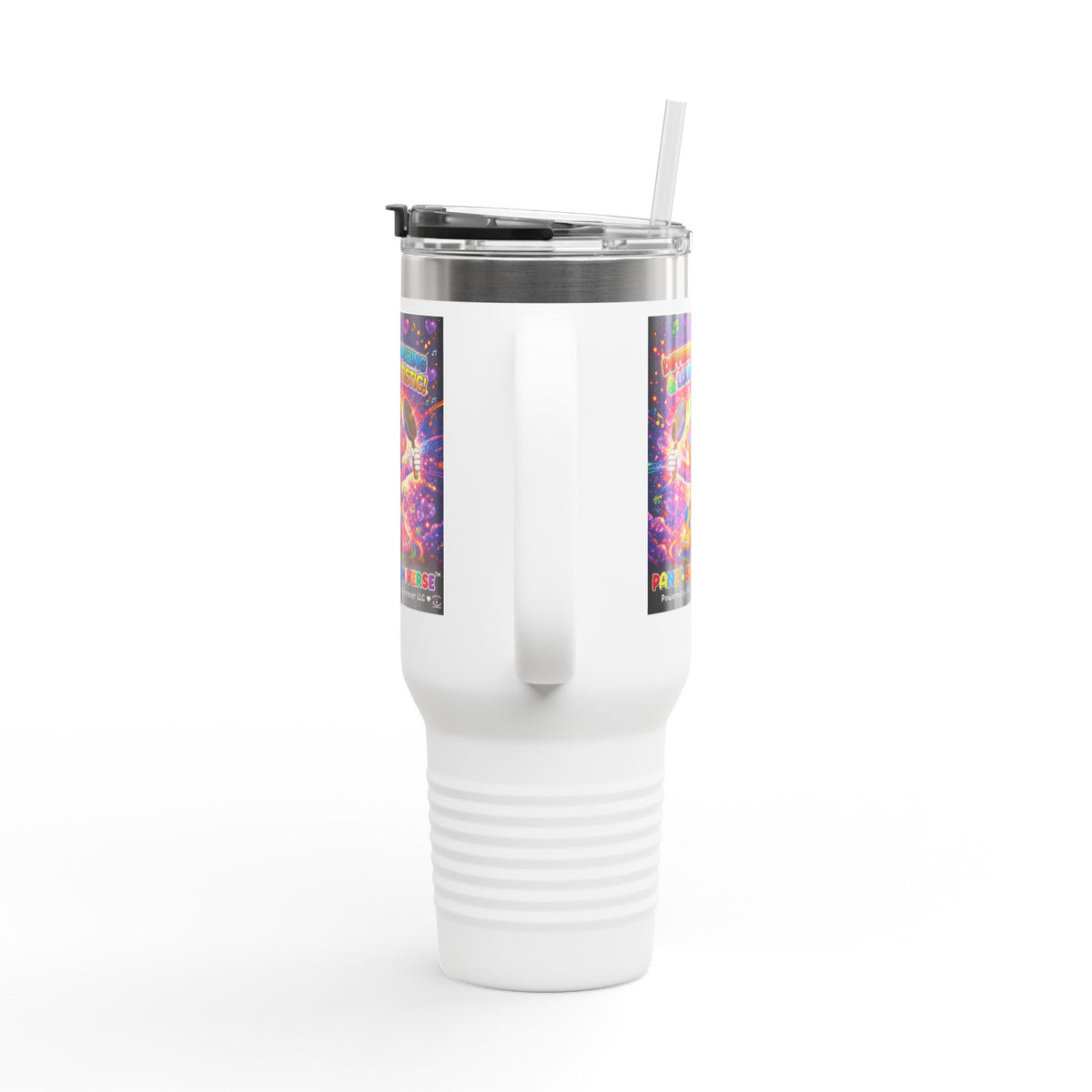 Panz™ 40oz Insulated Travel Mug – "Differently Amazing & Loudly Autistic!" Graphic | Smile Universe Collection