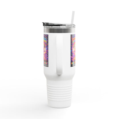 Panz™ 40oz Insulated Travel Mug – "Differently Amazing & Loudly Autistic!" Graphic | Smile Universe Collection