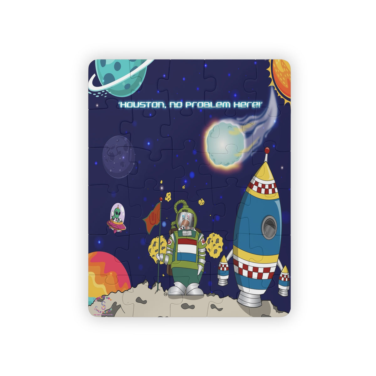 TuBz™ Kids' Puzzle, 30-Piece – "Houston, No Problem Here!" Graphic | Smile Universe Collection