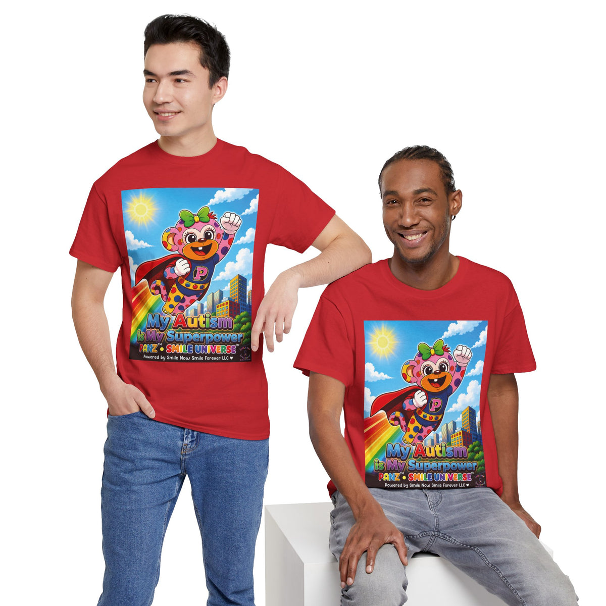 Panz™ Unisex Heavy Cotton™ Tee – "My Autism is My Superpower" Graphic | Smile Universe Collection