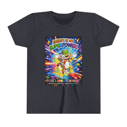 Potz™ Youth Short Sleeve Tee – "Energy is My Superpower!" Graphic Tee | Smile Universe Collection