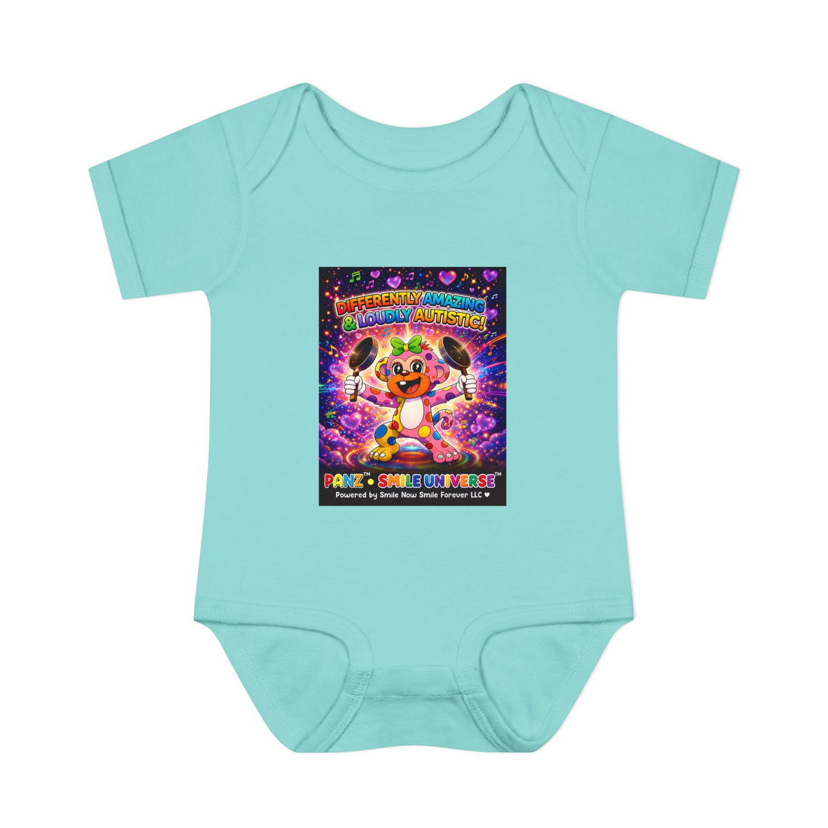 Panz™ Infant Baby Rib Bodysuit – "Differently Amazing & Loudly Autistic!" Graphic | Smile Universe Collection