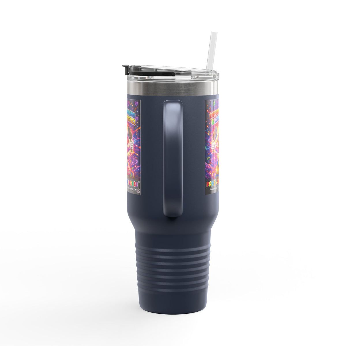 Panz™ 40oz Insulated Travel Mug – "Differently Amazing & Loudly Autistic!" Graphic | Smile Universe Collection