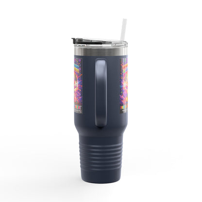Panz™ 40oz Insulated Travel Mug – "Differently Amazing & Loudly Autistic!" Graphic | Smile Universe Collection