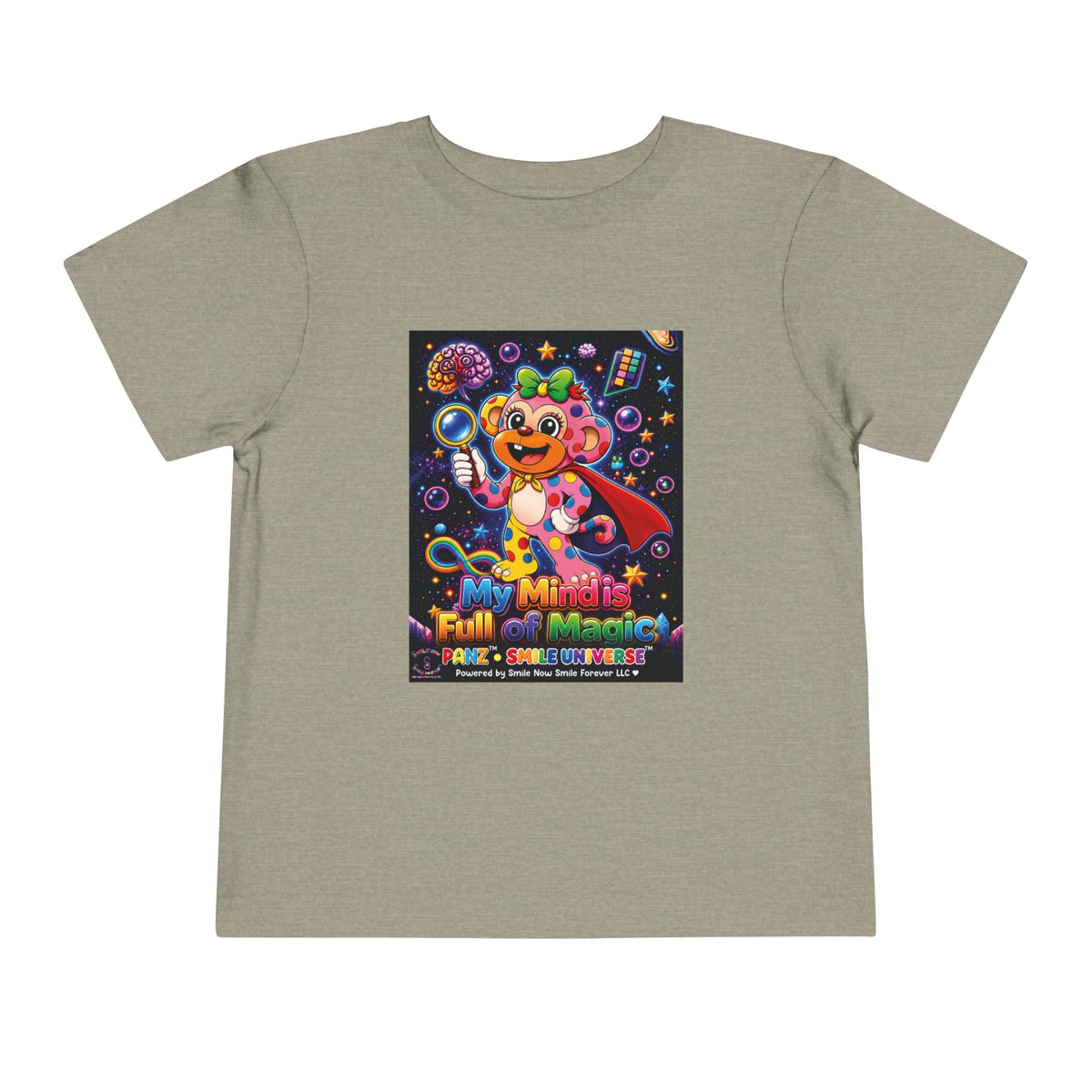 Panz™ Toddler Short Sleeve Tee – "My Mind is Full of Magic" Graphic | Smile Universe Collection