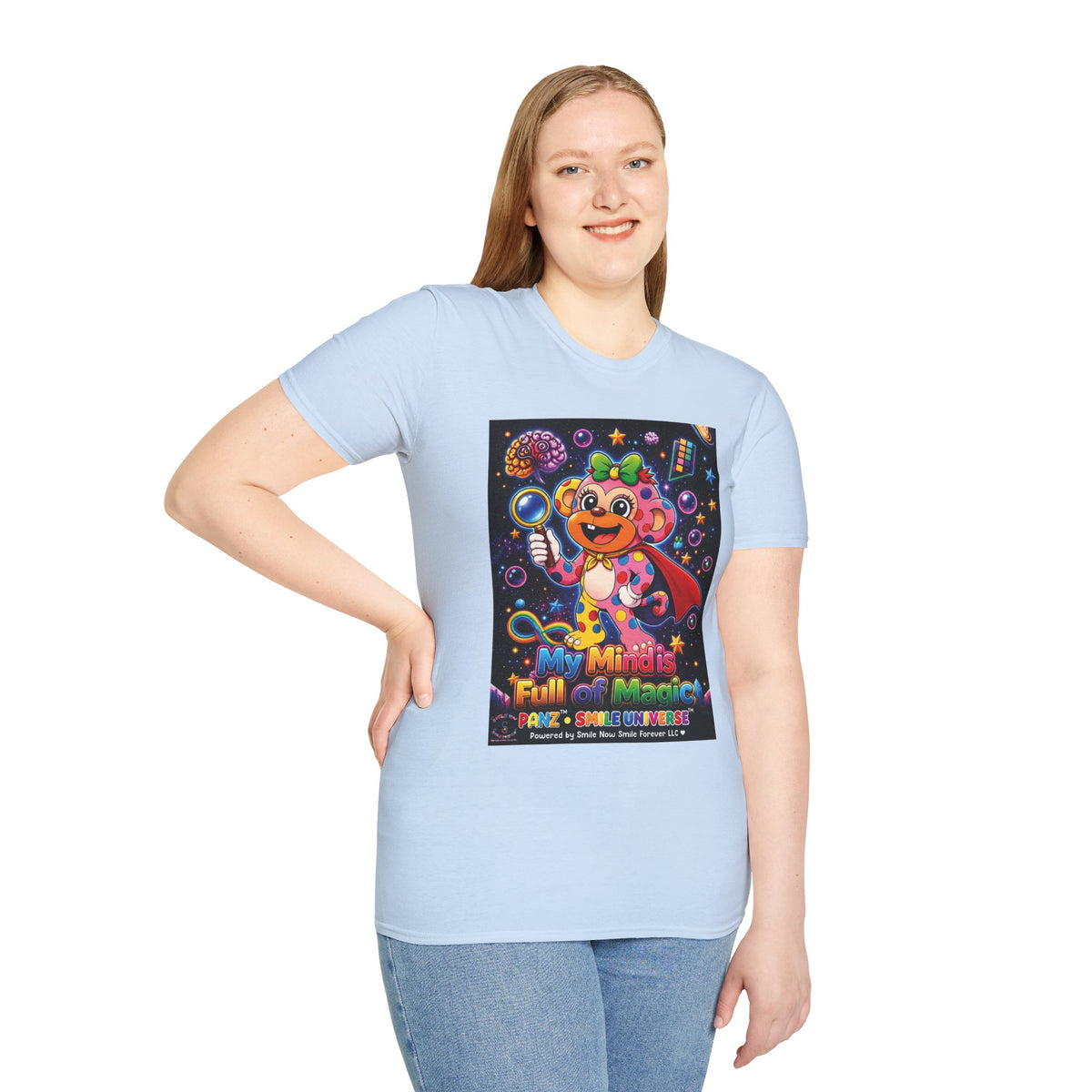 Panz™ Unisex Softstyle T-Shirt – "My Mind is Full of Magic" Graphic | Smile Universe Collection