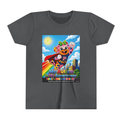 Panz™ Youth Short Sleeve Tee – "My Autism is My Superpower" Graphic | Smile Universe Collection