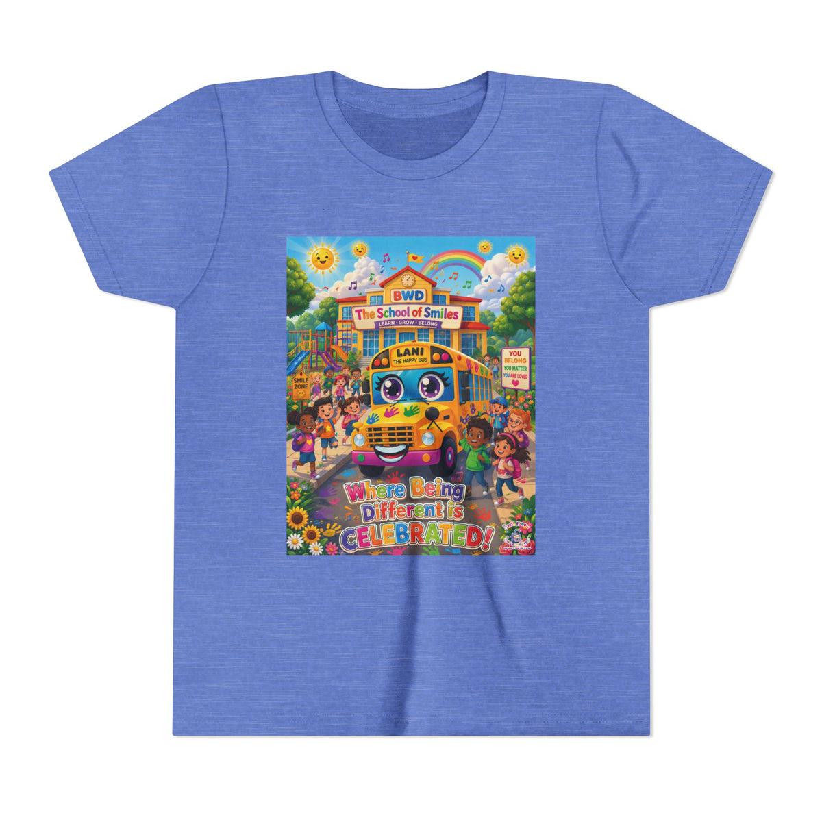 Lani™ Youth Short Sleeve Tee – "Where Being Different is CELEBRATED!" Graphic Shirt