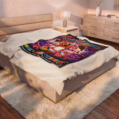 Panz™ Velveteen Plush Blanket – "Differently Amazing & Loudly Autistic!" Graphic | Smile Universe Collection