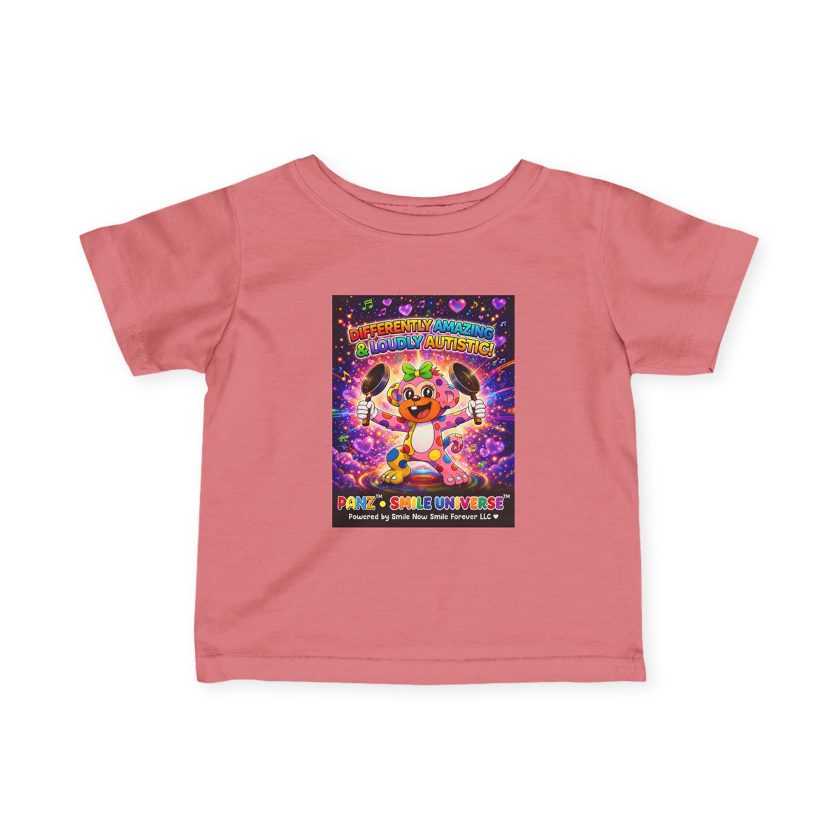 Panz™ Infant Fine Jersey Tee – "Differently Amazing & Loudly Autistic!" Graphic | Smile Universe Collection