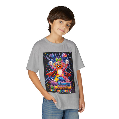 Panz™ Youth DryBlend® T-Shirt – "My Energy is Powerful" Graphic Tee | Smile Universe Collection