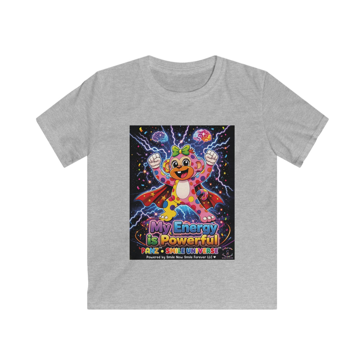 Panz™ Kids Softstyle Tee – "My Energy is Powerful" Graphic Tee | Smile Universe Collection