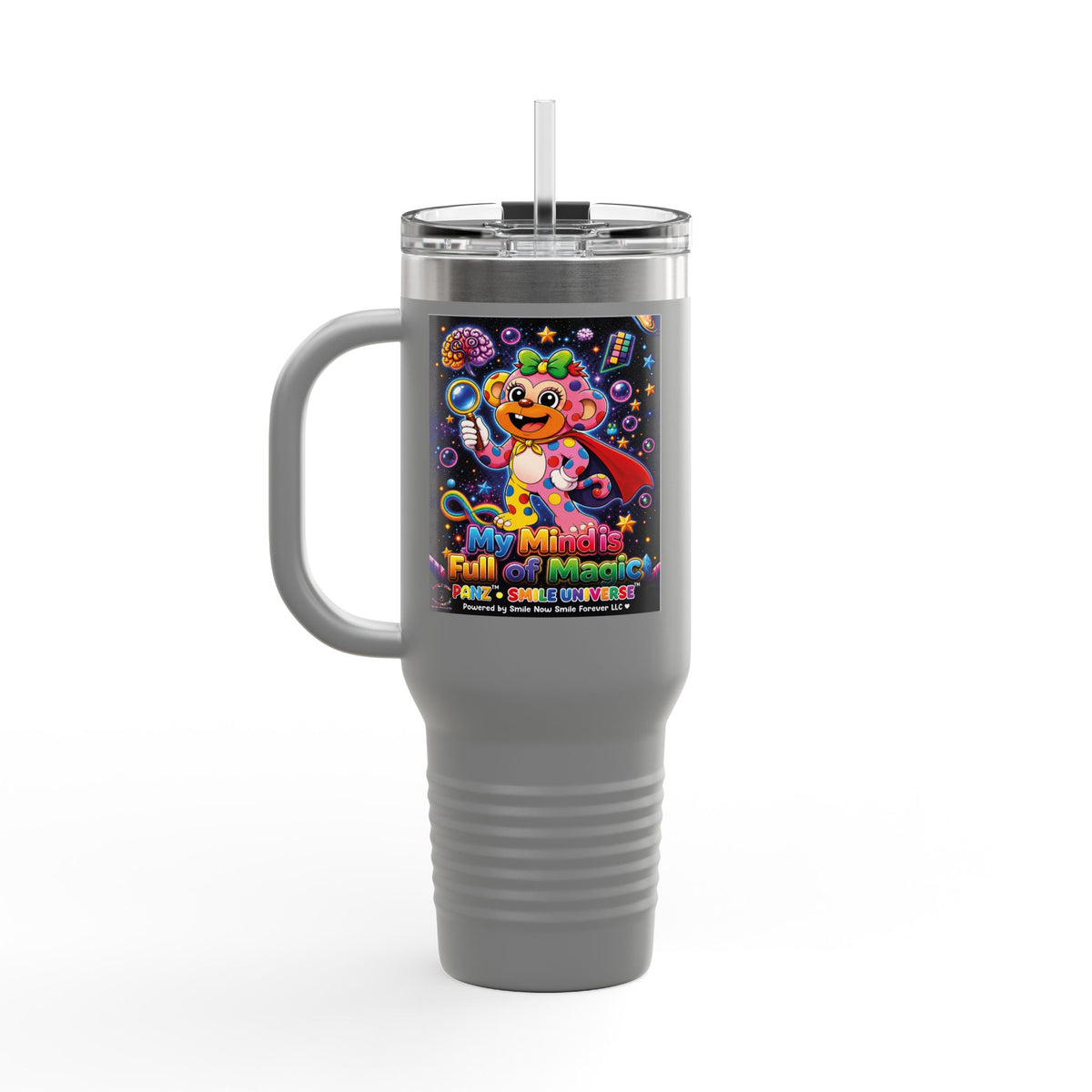 Panz™ 40oz Insulated Travel Mug – "My Mind is Full of Magic" Graphic | Smile Universe Collection