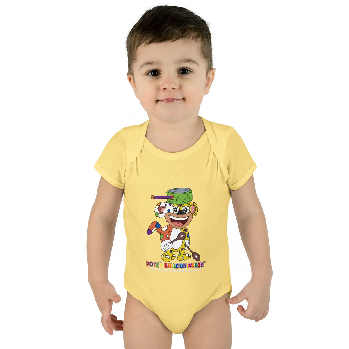 Potz™ Infant Baby Rib Bodysuit – Playful Chef Graphic Onesie | Smile Universe Collection