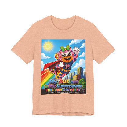 Panz™ Unisex Jersey Short Sleeve Tee – "My Autism is My Superpower" Graphic | Smile Universe Collection