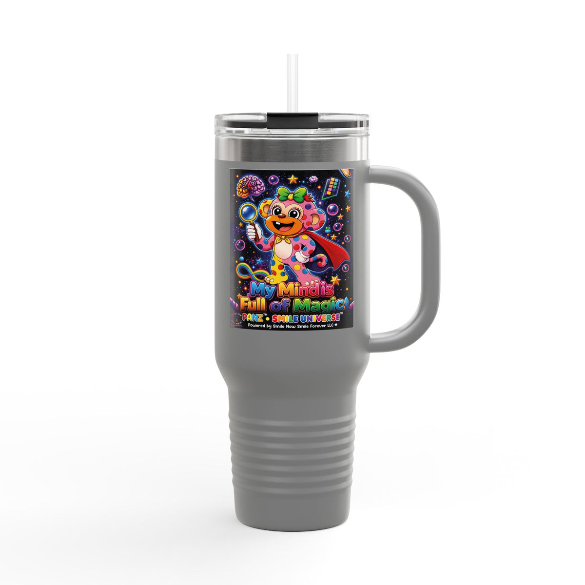 Panz™ 40oz Insulated Travel Mug – "My Mind is Full of Magic" Graphic | Smile Universe Collection