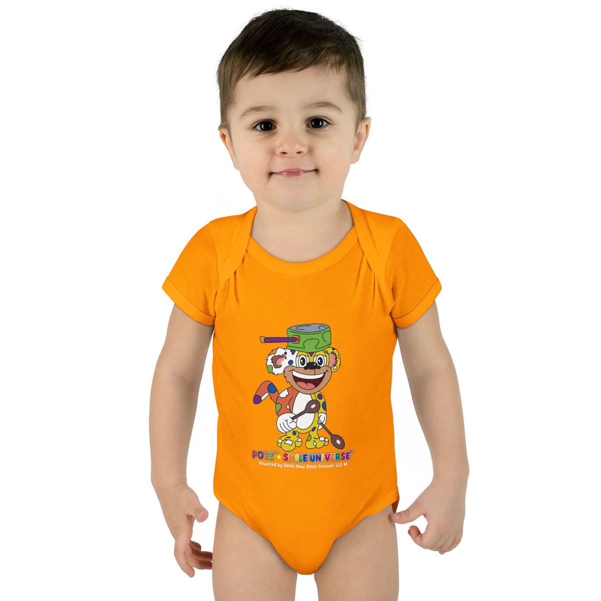 Potz™ Infant Baby Rib Bodysuit – Playful Chef Graphic Onesie | Smile Universe Collection
