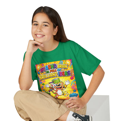 Potz™ Youth DryBlend® T-Shirt – "My ADHD Brain is Full of Brilliant Ideas!" Graphic Tee | Smile Universe Collection
