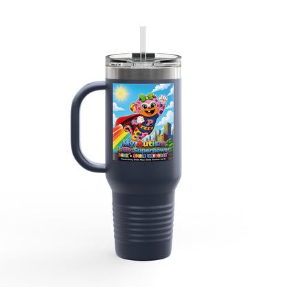 Panz™ 40oz Insulated Travel Mug – "My Autism is My Superpower" Graphic | Smile Universe Collection