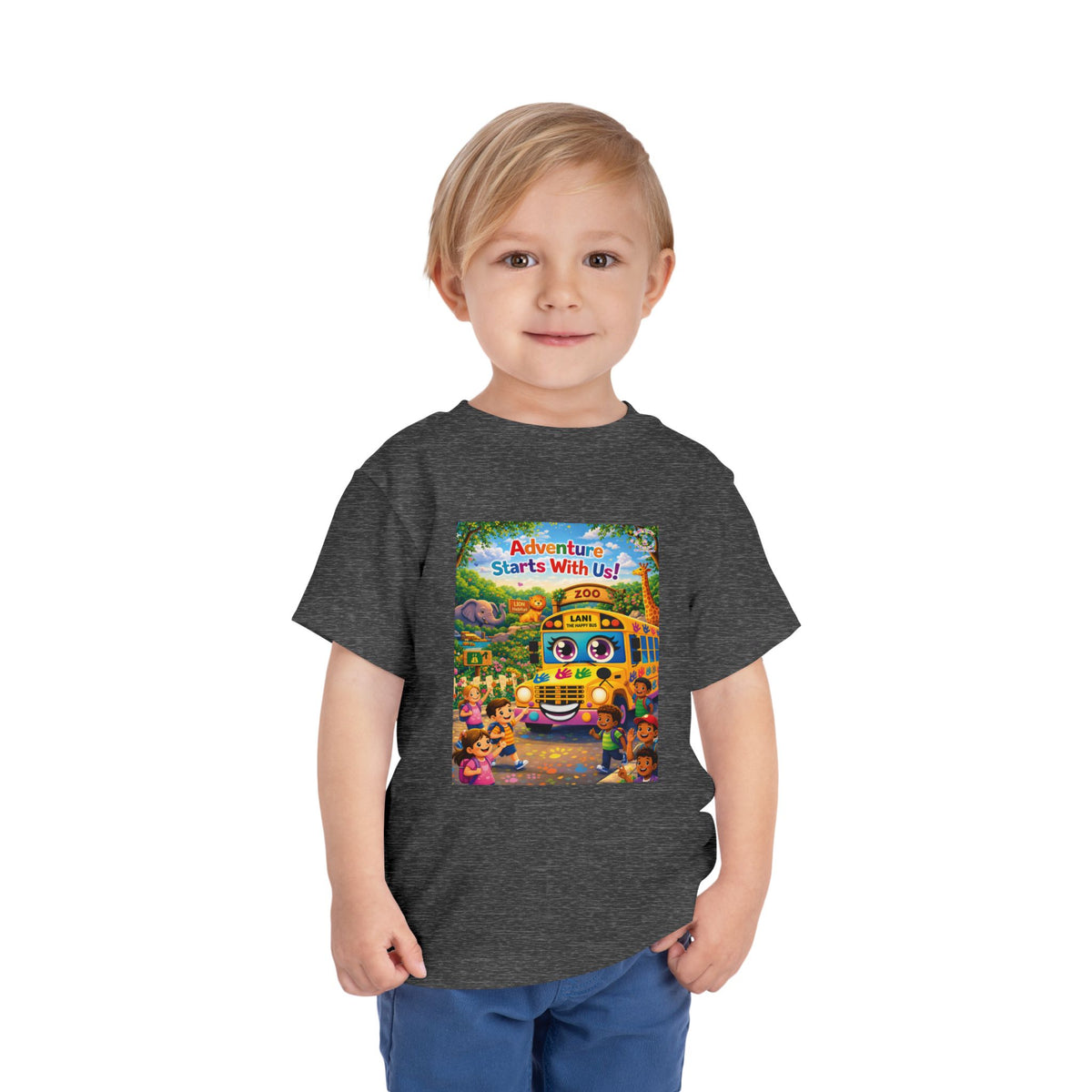 Lani™ Toddler Short Sleeve Tee – "Adventure Starts With Us!" Graphic