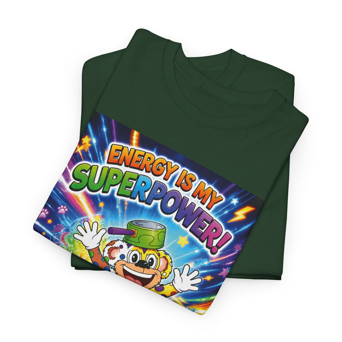 Potz™ Unisex Heavy Cotton™ Tee – "Energy is My Superpower!" Graphic Tee | Smile Universe Collection