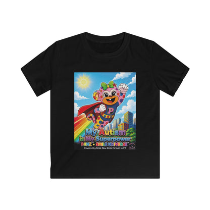 Panz™ Kids Softstyle Tee – "My Autism is My Superpower" Graphic | Smile Universe Collection