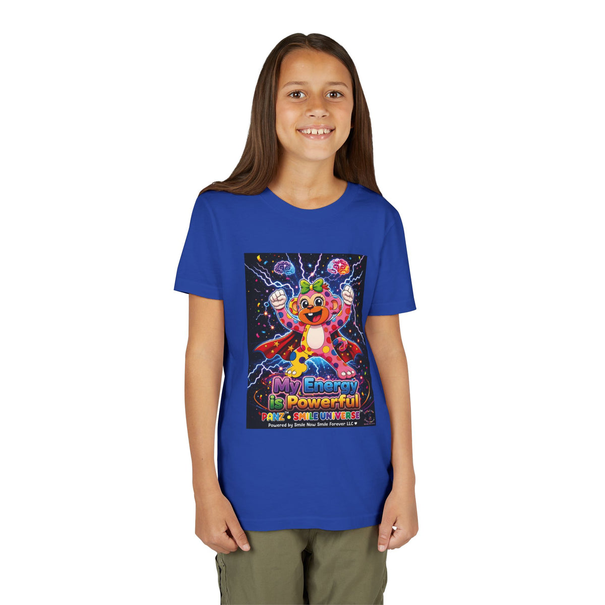 Panz™ Youth Short Sleeve Tee – "My Energy is Powerful" Graphic Tee | Smile Universe Collection