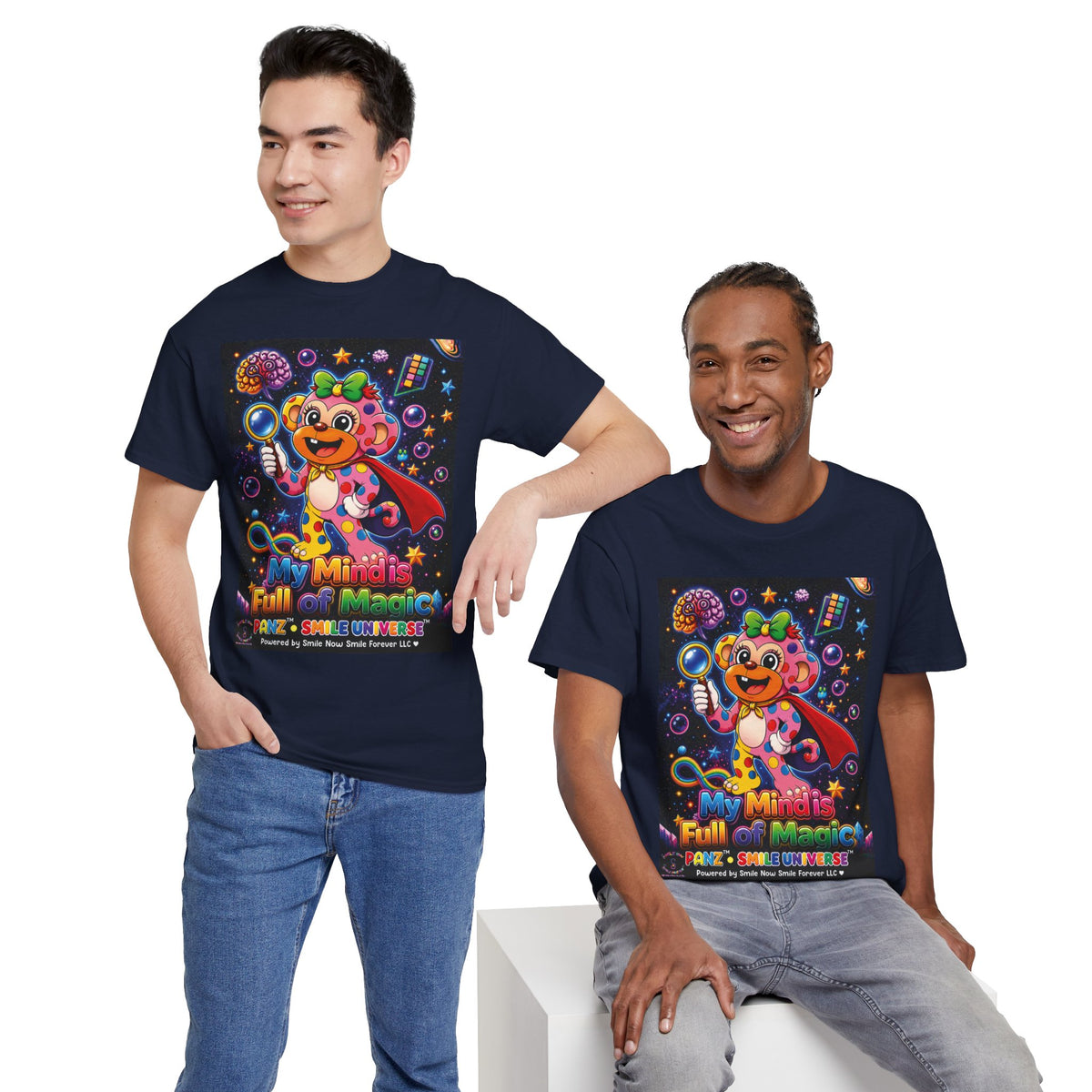 Panz™ Unisex Heavy Cotton™ Tee – "My Mind is Full of Magic" Graphic | Smile Universe Collection