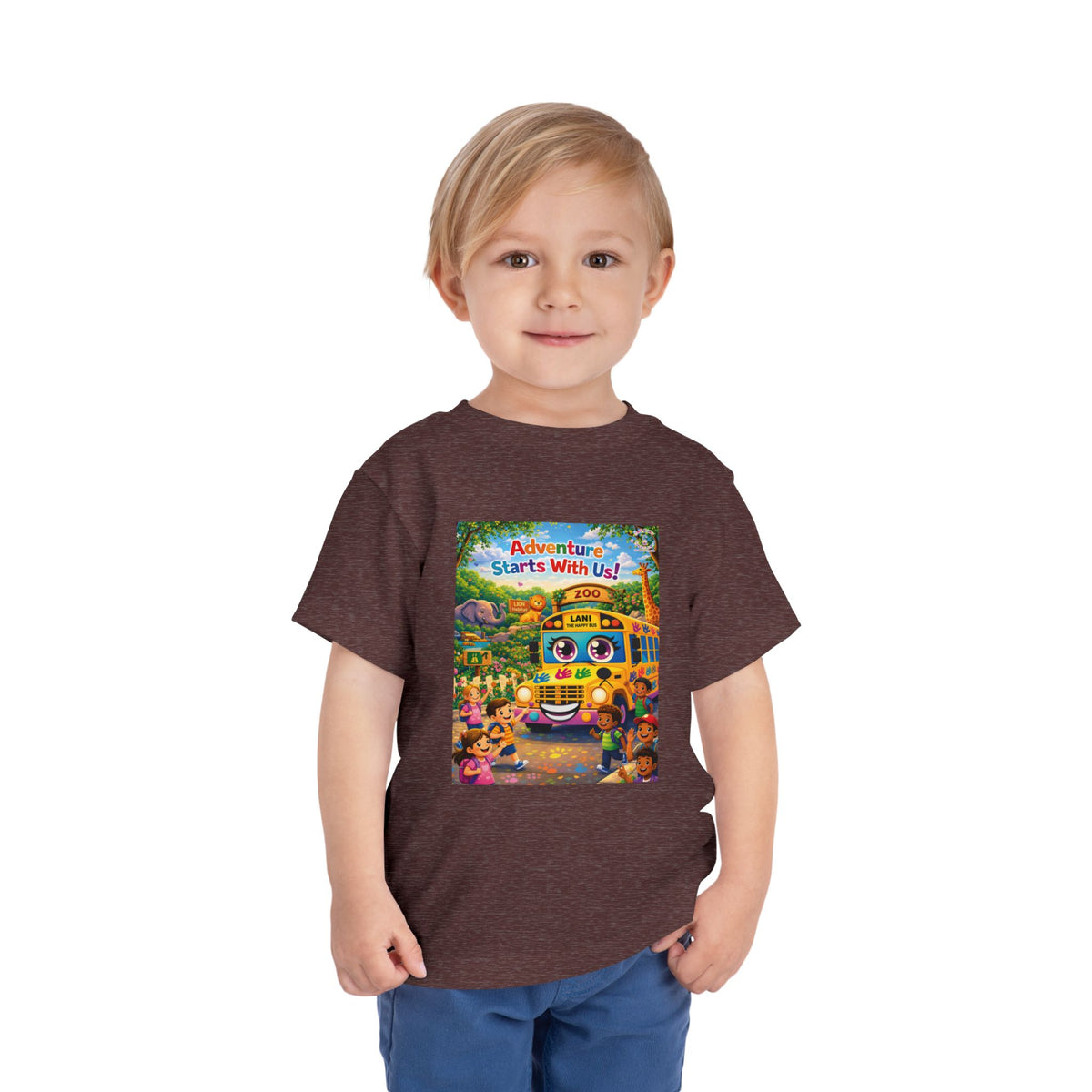 Lani™ Toddler Short Sleeve Tee – "Adventure Starts With Us!" Graphic