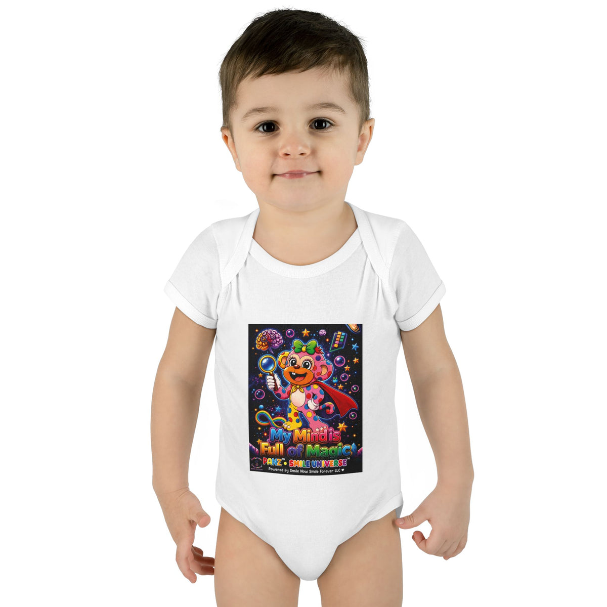 Panz™ Infant Baby Rib Bodysuit – "My Mind is Full of Magic" Graphic | Smile Universe Collection