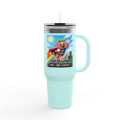 Panz™ 40oz Insulated Travel Mug – "My Autism is My Superpower" Graphic | Smile Universe Collection