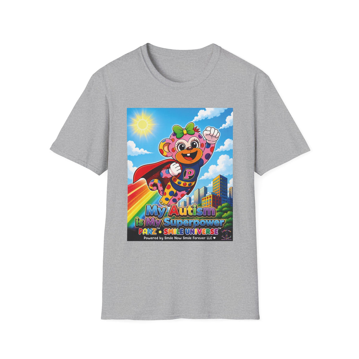 Panz™ Unisex Softstyle T-Shirt – "My Autism is My Superpower" Graphic | Smile Universe Collection