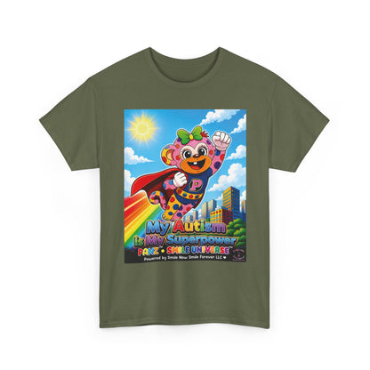 Panz™ Unisex Heavy Cotton™ Tee – "My Autism is My Superpower" Graphic | Smile Universe Collection