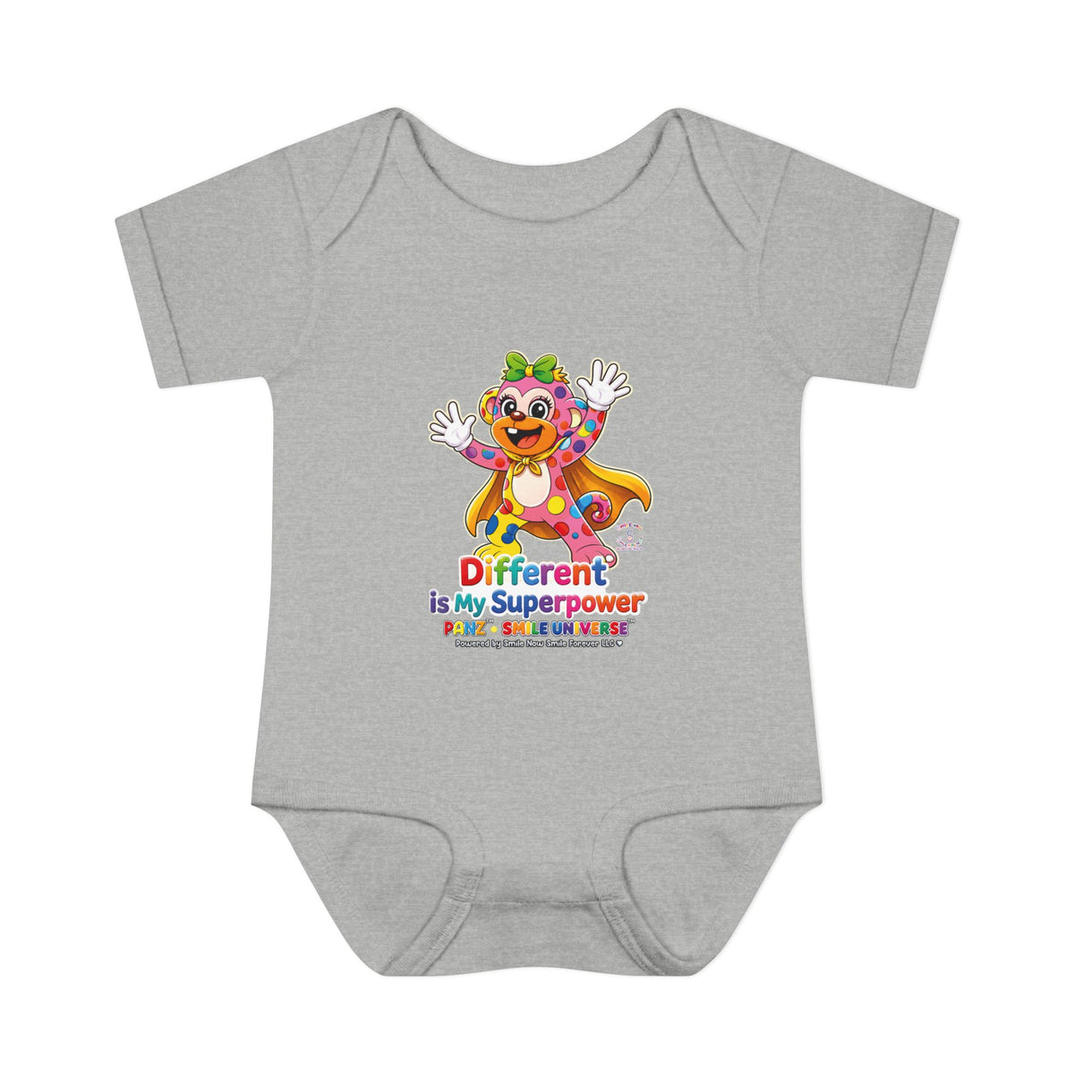 Panz™ Infant Baby Rib Bodysuit – "Different is My Superpower" Graphic | Smile Universe Collection