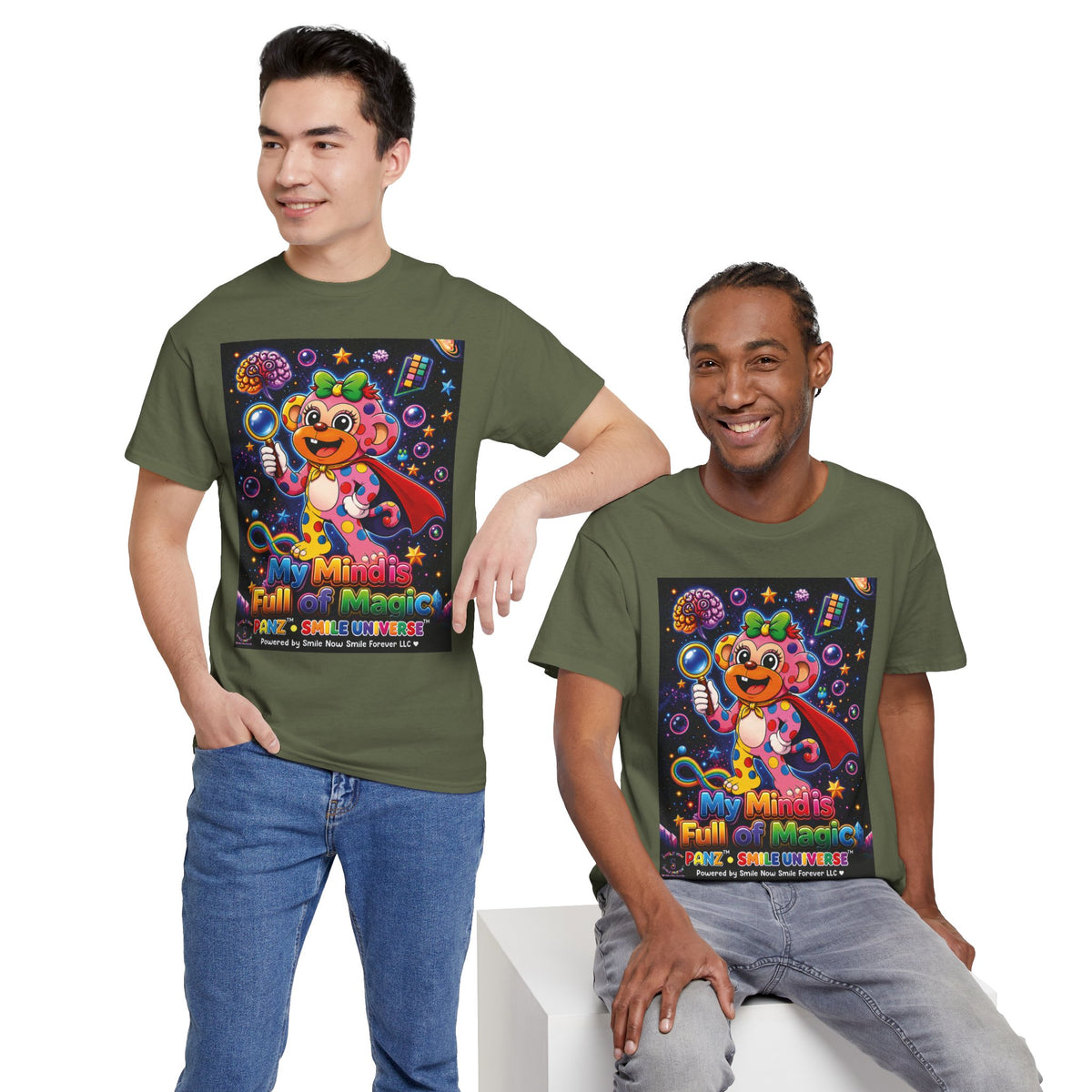 Panz™ Unisex Heavy Cotton™ Tee – "My Mind is Full of Magic" Graphic | Smile Universe Collection