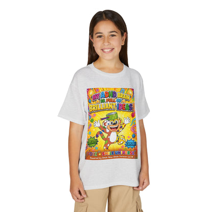 Potz™ Youth DryBlend® T-Shirt – "My ADHD Brain is Full of Brilliant Ideas!" Graphic Tee | Smile Universe Collection