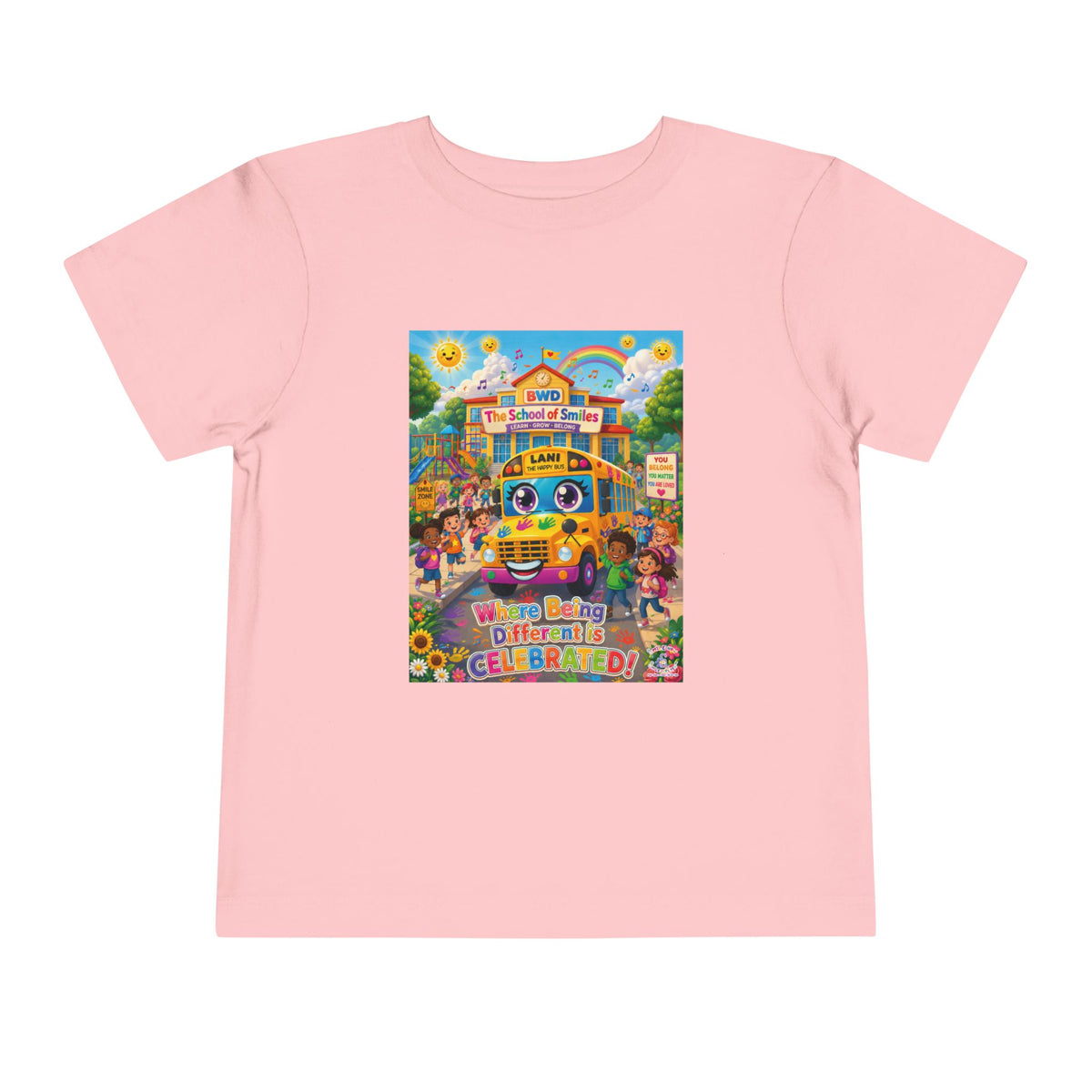 Lani™ Toddler Short Sleeve Tee – "Where Being Different is CELEBRATED!" Graphic Shirt